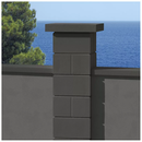 KIT 2 PILIERS LISSE 170x30x30 CM NOIR AVEC CHAPEAUX PLATS 40x40 + 1L HYDROFUGE